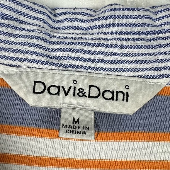 DAVI & DANI Patchwork Collared Button Down Blouse Size Medium - Picture 3 of 7